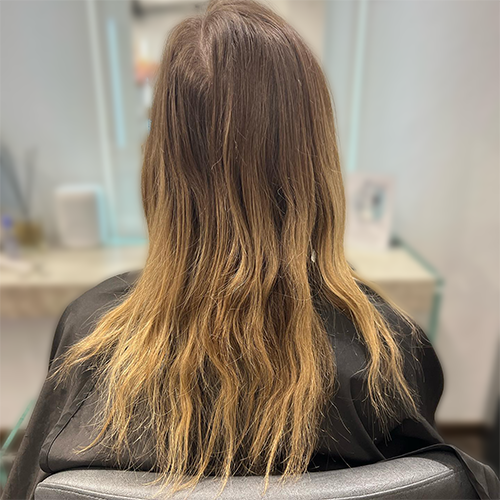 Braune Extensions Vorher
